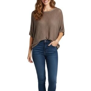 Costa Blanca Women's Size Small Mesh Top Dolman Sleeve Oversized Summer Knit